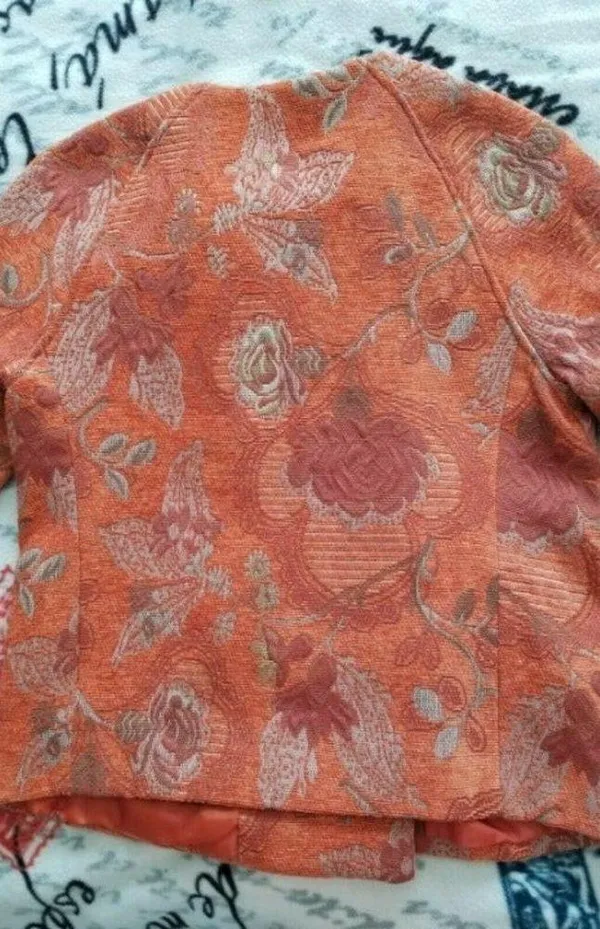 Collection By Harve Benard Women's Orange Tapestry Blazer Jacket Size 4 - Image 5