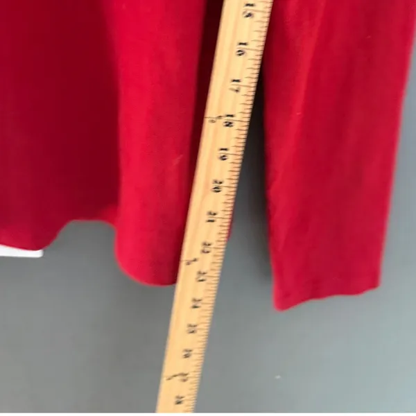 Lauren Ralph Lauren Womens Red‎ Ribbed Long Sl Cotton Preppy Old Money Top Large - Image 6