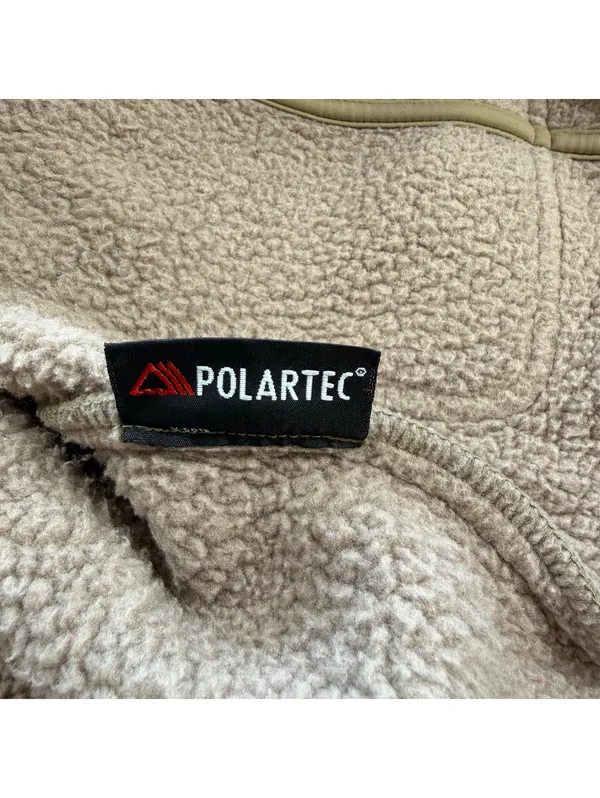L.L.Bean Women’s Polartec Fleece Coat Tan Button Front Jacket Medium - Image 6