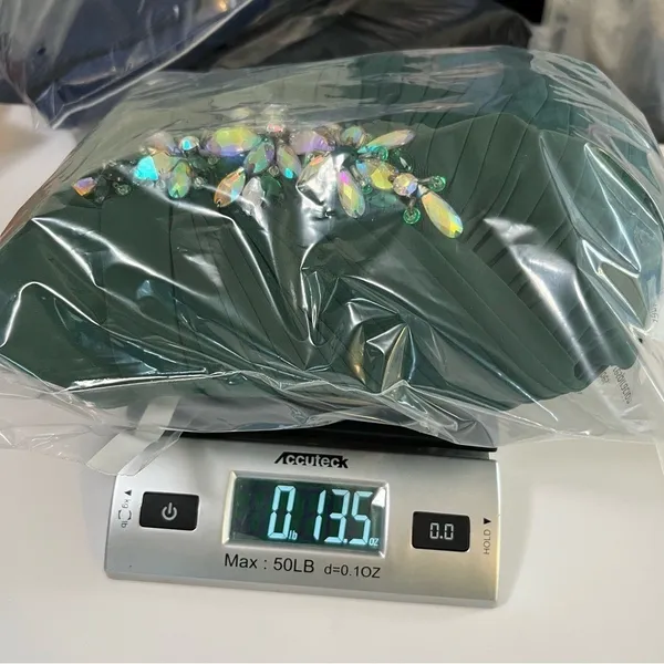 Modern Maids Emerald Green Strapless Ruched Chiffon Dress Small Brooch 4 - Image 13