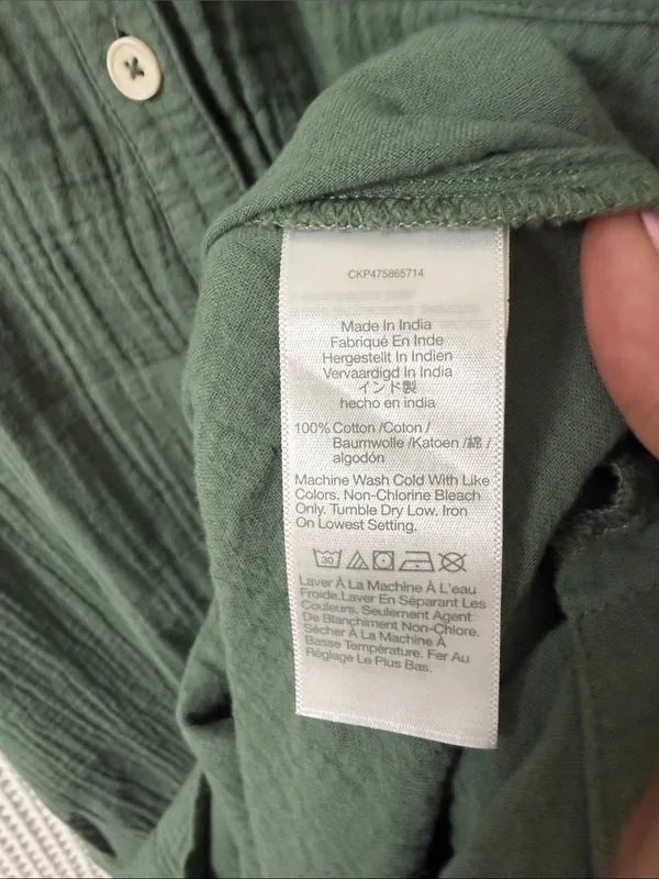 Madewell Lightestspun Cover-Up Maxi Shirtdress Sage Green Medium - Image 8