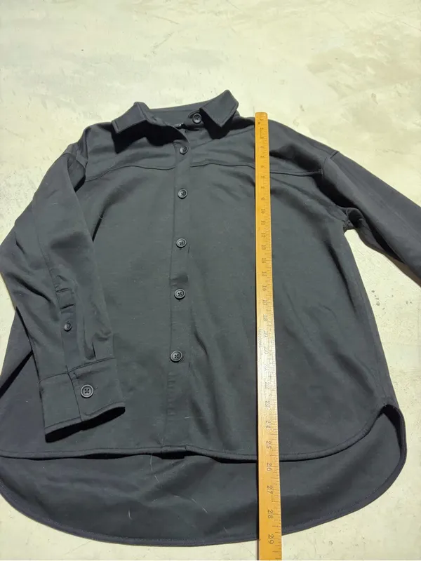 Athleta black button down shirt jacket shacket small - Image 5
