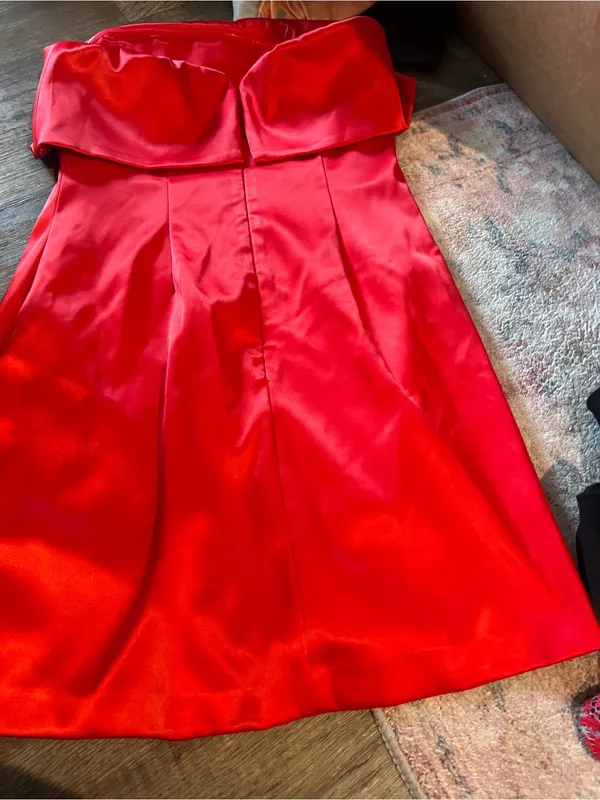 Endless rose Red Strapless Satin Dress - Classic Evening Look - Image 6