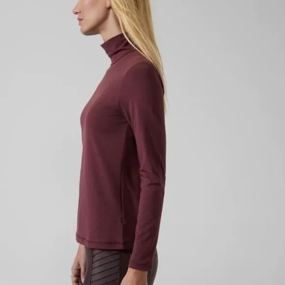 ATHLETA | Women's Essential Athletic Winter Turtleneck in Decadent Chocolate,‎ S - Image 6