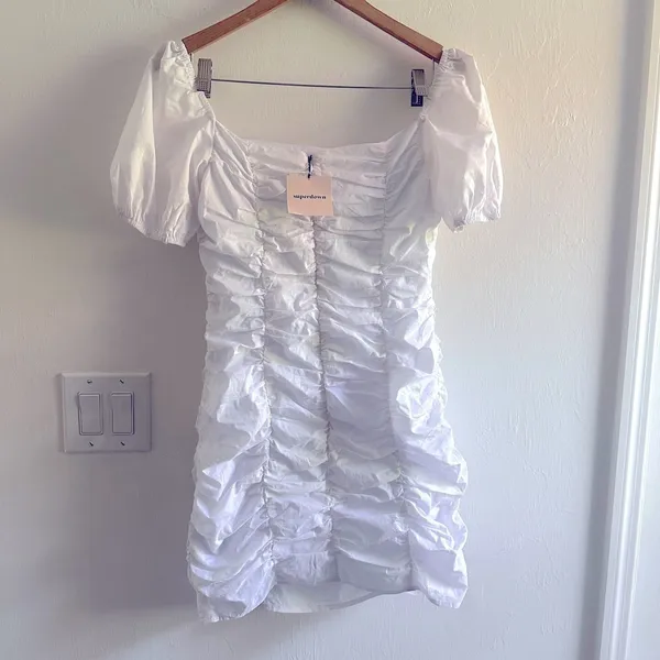 Superdown Rumor Ruched Dress in White‎ Sz L - Image 3