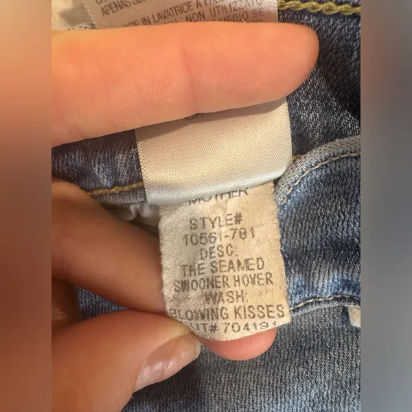 Mother Denim The Seamed Swooner Hover Blowing Kisses Blue Skinny‎ Jeans Size 27 - Image 11