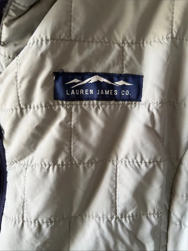 Lauren James Ellison Insulated Puffer Zip Up Jacket Primaloft Gray Blue Sz Small - Image 3