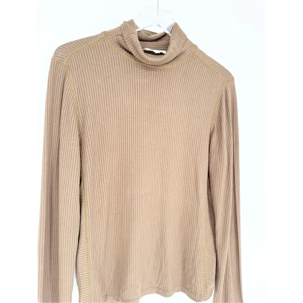 Madewell‎ Ribbed Long Sleeve Turtleneck Women's XL Brown Academia - Image 4