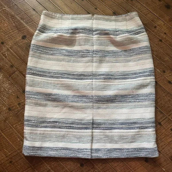 Ann Taylor textured multicolored striped business casual 8 skirt - Image 3