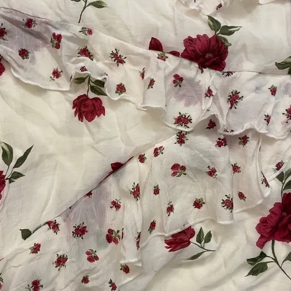 Y2K‎ Romantic Rose Floral Tiered Ruffle Maxi Dress Fairy Coquette S NWT - Image 7