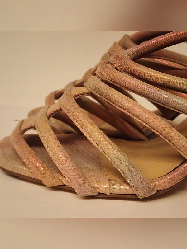 FREE PEOPLE COLETTE CINCHED HEEL RAINBOW METALLIC Size 6.5 - Image 11