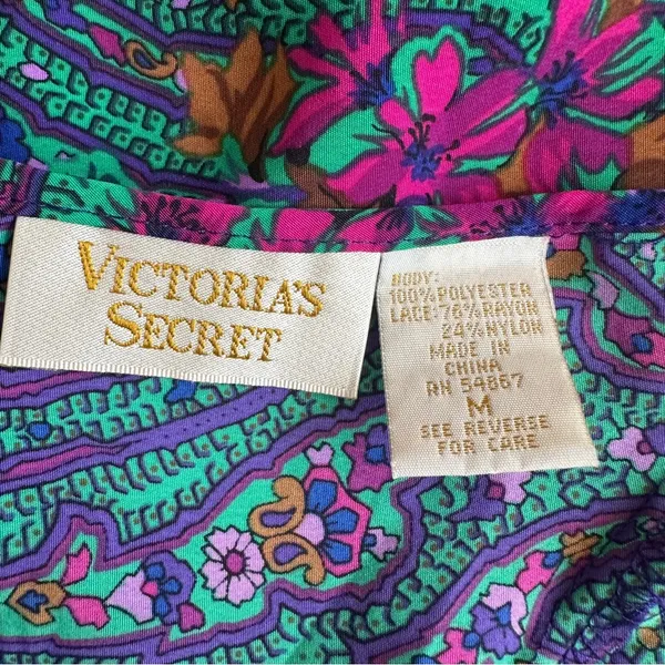 Victoria’s Secret Gold Label Paisley Floral Lace Slip Dress Size Medium - Image 9