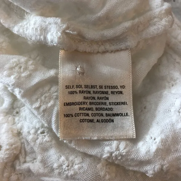 Meadow Rue Anthropologie Peasant Blouse Eyelet Tiered Prairie Core White XS - Image 4