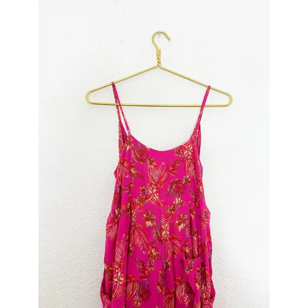 Free People Hot Tropics Jumpsuit Size 4 Pink Floral Cropped Wide Leg Boho - Image 12
