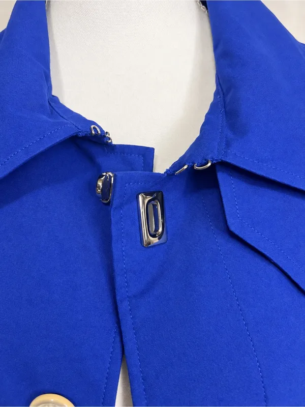 Ralph Lauren Cobalt Blue Belted Long Trench Coat - Image 11