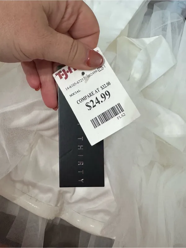 strapless, tiered white tulle mini dress - Image 5