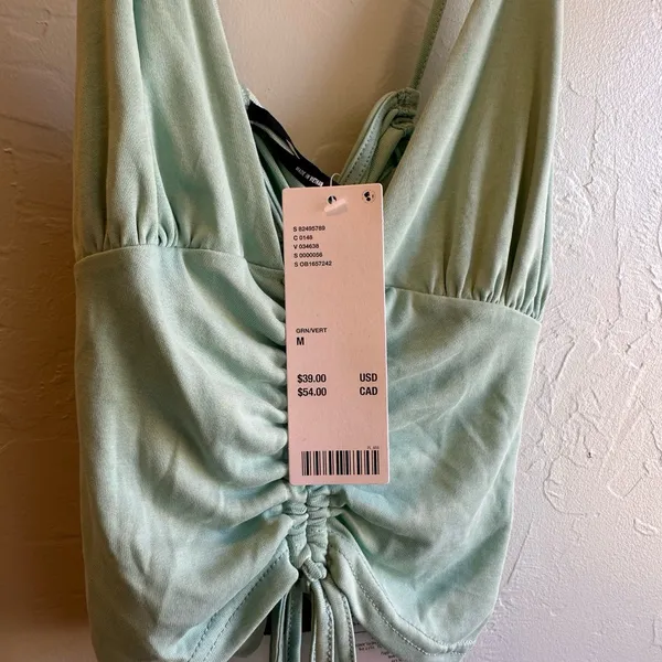 Urban Outfitters Light Green Ruched Top NWT - Image 3