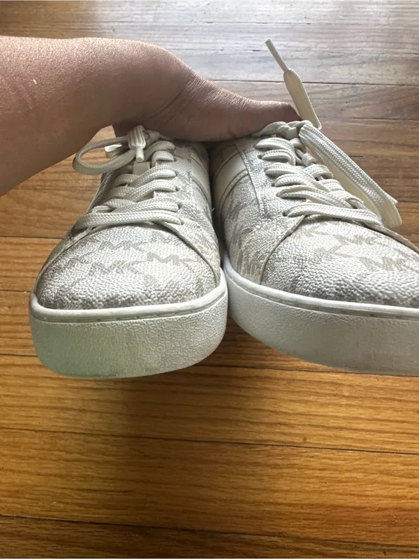MICHAEL Michael Kors Juno Stripe Lace Up Sneakers Vanilla MK Monogram 8.5 - Image 6