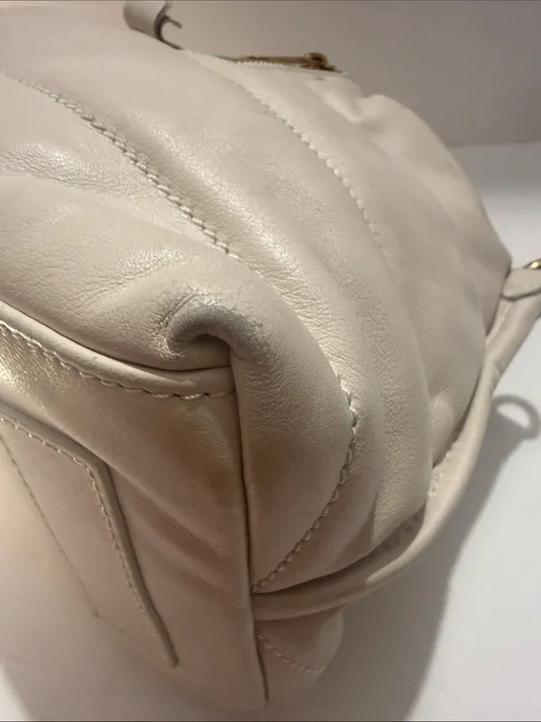Moncler Amandine Borsa White Leather Puffer Satchel - Image 10