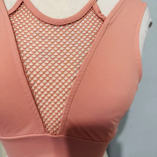 Forever 21 Pink Mesh Inset Sports Bra Tank‎ Top Athletic Workout Women's Medium - Image 3
