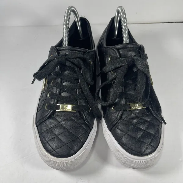 G by GUESS Women's Black Quilted Lace-Up Sneakers - Size 8.5M - Image 4