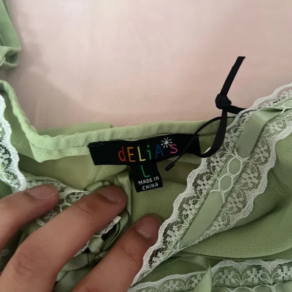 dELiA*s Green Lace Trim Camisole - Image 3