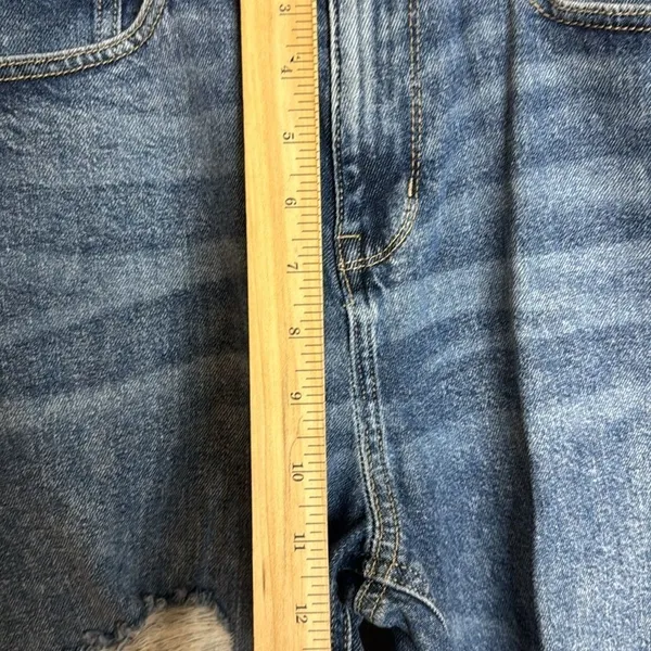 SO Women Super High Rise Wide Leg Distressed Denim Jeans Blue 11/30W - Image 6