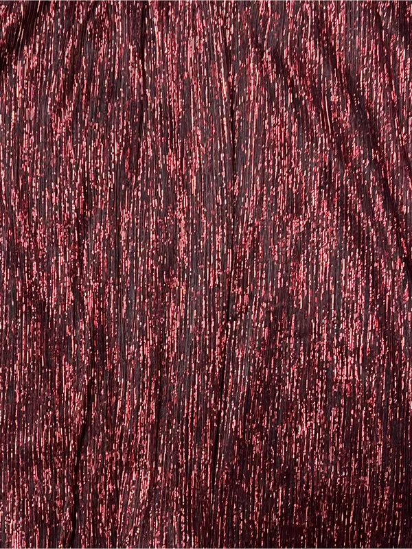 MSK Metallic Pleated Blouson Dress XL Red Black Shimmer Rhinestone Accent - Image 5