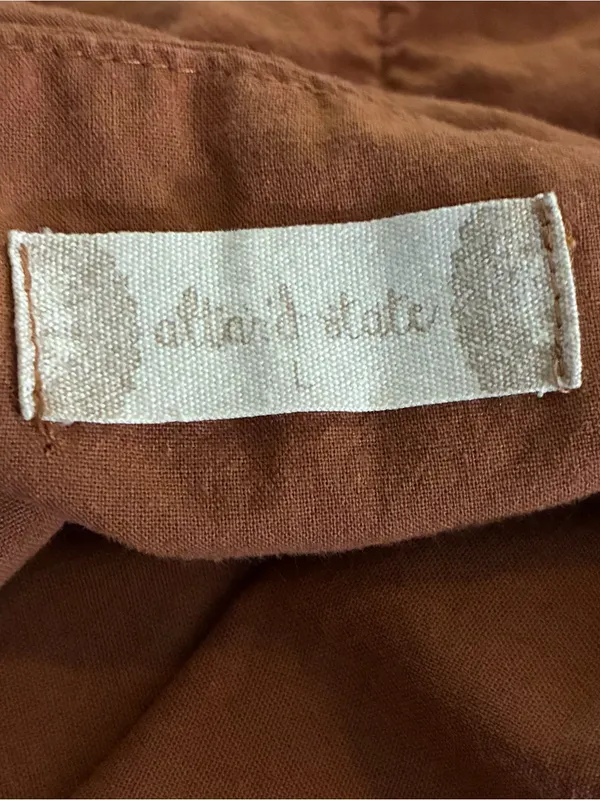 Altar’d State Tiered Babydoll Midi Dress Spaghetti Strap Ruffle Hem Rust Brown L - Image 4