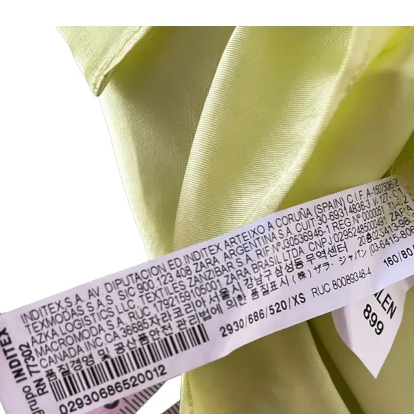 Zara Satin lime green dress Xs - Image 9