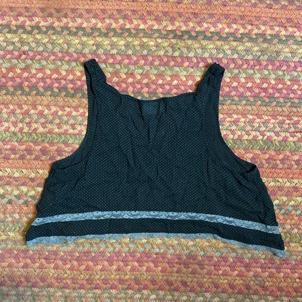 Intimately Free People Black Polka Dot Crop Top Lace Trim - Image 3