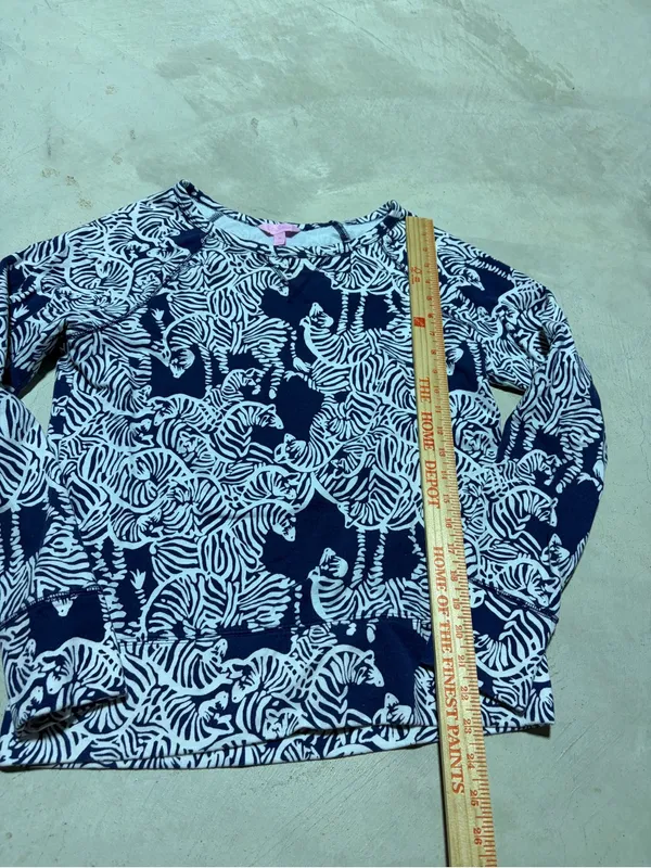 Lilly Pulitzer Navy Zebra Print Long Sleeve Top medium - Image 4