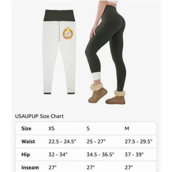 Fleece Lined Seamless High Waist Tummy Control Legging Forest Green Women’s S - Image 5