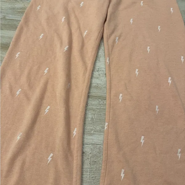 Theo & Spence Pink Drawstring Lounge Pants with Lightning Print Size S - Image 2