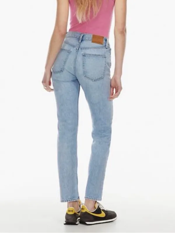 Denim Forum The Romy Mid Rise Classic Straight Leg Jeans Light Blue 23 x 30 Long - Image 2