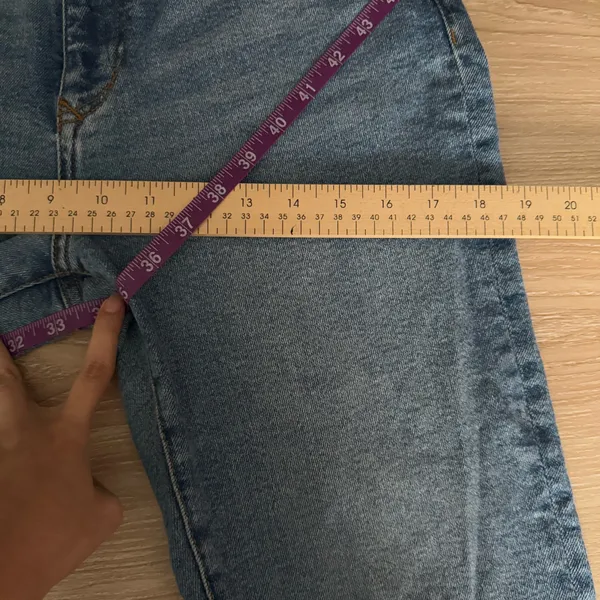 Zara 10 Flare High Rise Jeans Light Wash Denim Casual Career Fall Streetwear - Image 5