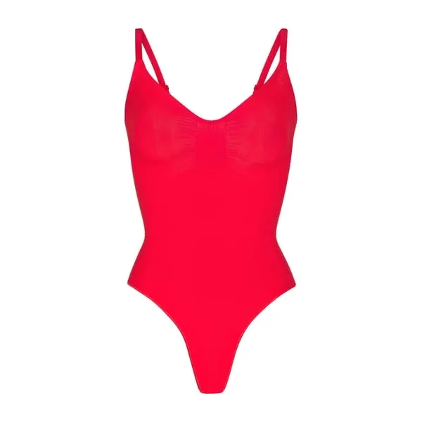 Skims x Lana Del Rey Seamless Sculpt Thong Bodysuit in Ruby - Image 2