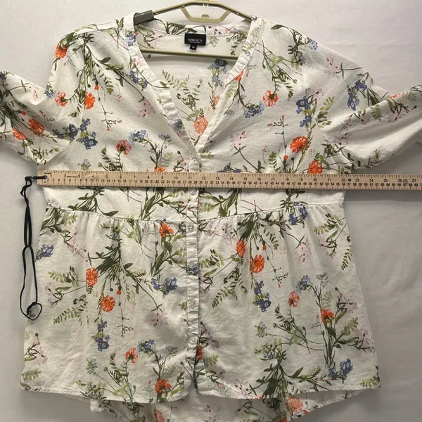 Jones‎ And Co Linen Popover Top Cream 1X - Image 10