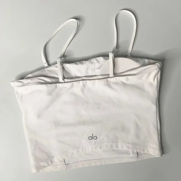 Alo Medium Bandeau Cami Top White FLAWED Yellow Stains - Image 5