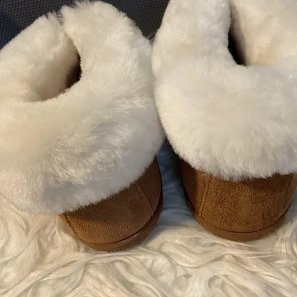 Sickafus Sheepskins Real Sheepskin Ladies Booties Size 8 Tan New - Image 8