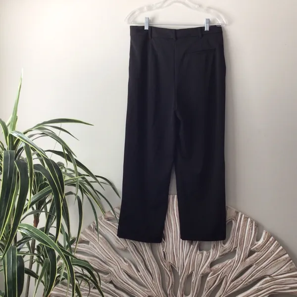 Black Pleated High Waist Wide Leg Trousers Pants Women‎ Large NEW - Image 6