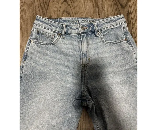 American Eagle Mom Jeans Strigid Denim Light Blue Breeze Wash Retro Size 4 Reg - Image 2