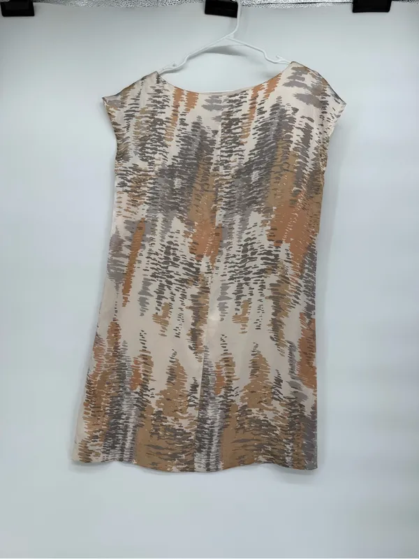 Club Monaco Neutral Brushstroke Mini Dress in Beige, Tan, Gray - Image 5