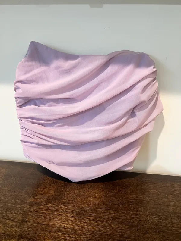 Strapless Ruched Lilac Bandeau Top Purple - Image 3