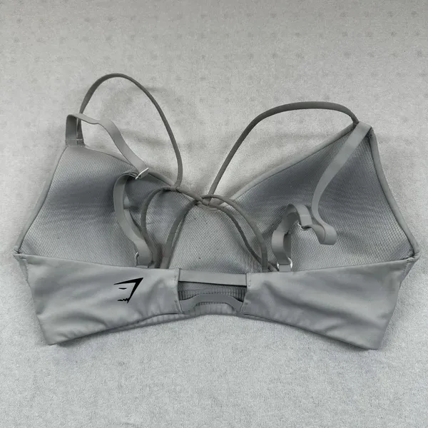 Gymshark Sports Bra White Strappy Back Padded Adjustable Straps Women’s XS S - Image 2