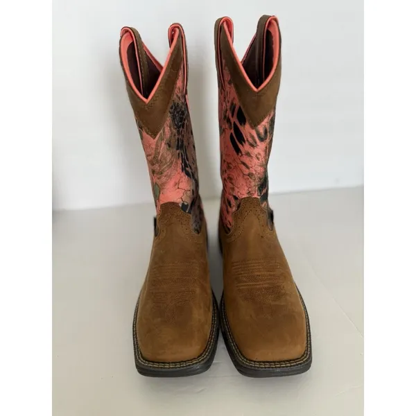 JUSTIN Women’s Trekker 11" Camo Work Boot Size 7B Waterproof Russet Brown SE4356 - Image 11