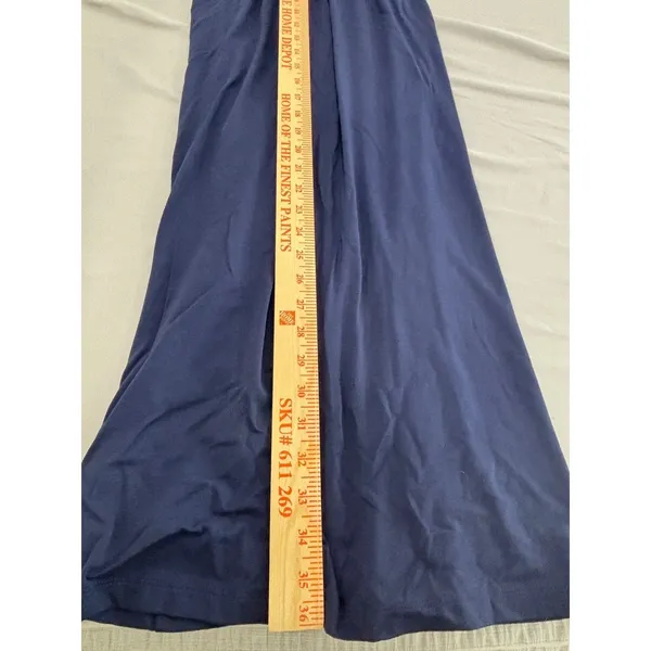 Lilly Pulitzer Navy Blue‎ Ruffle V-Neck Maxi Dress XS Jersey Knit Sleeveless - Image 7