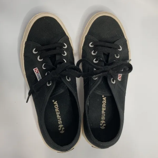 Superga canvas sneakers black & cream size‎ 7 - Image 6