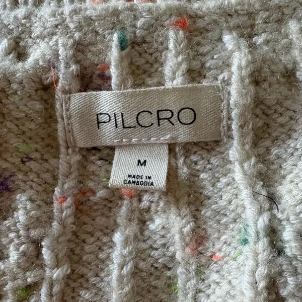 Anthropologie Pilcro micro cropped speckled cable knit cardigan sweater - Image 8