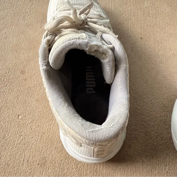 Puma Women's Cream and White Sneakers - Image 3